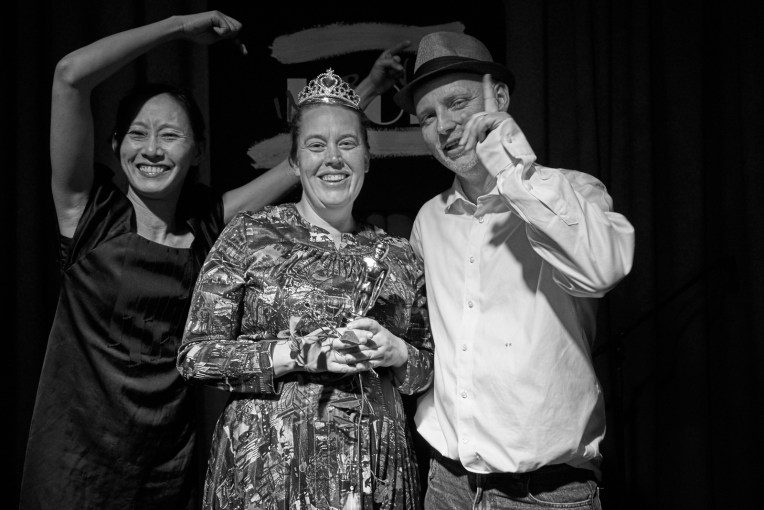 Improv Idol creators Carmen Chan and Clinton Green with inaugural winner, Gemma Horbury (middle) (photo: Rick Evertsz)
